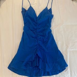 Blue Zara ruffled mini dress